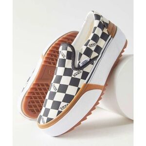 Vans Stacked Checked Slip Ons with Waffle Sole